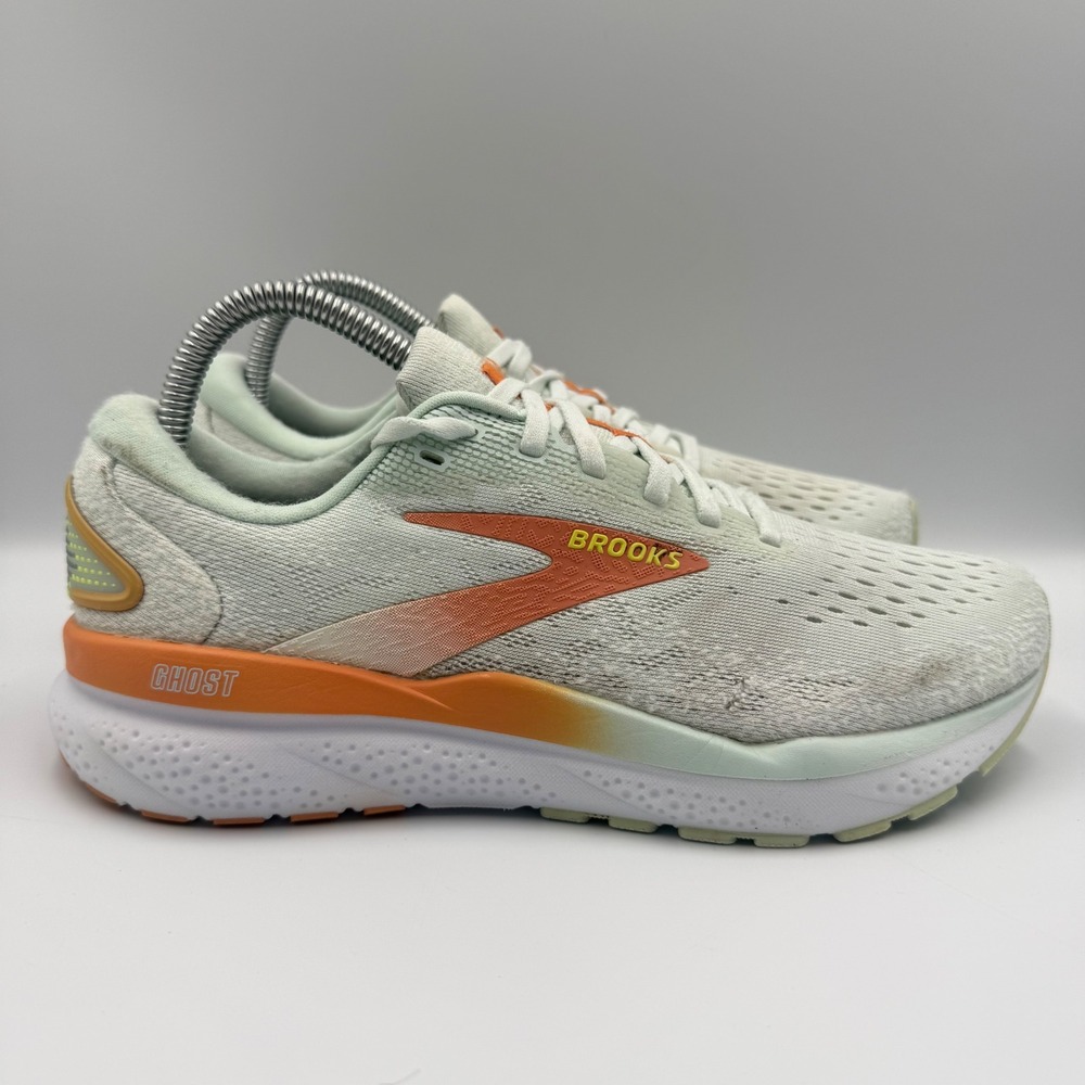 Brooks Ghost 15 Women Size 7.5 Running Shoes Sneakers DNA LOFT Mesh Grey Orange